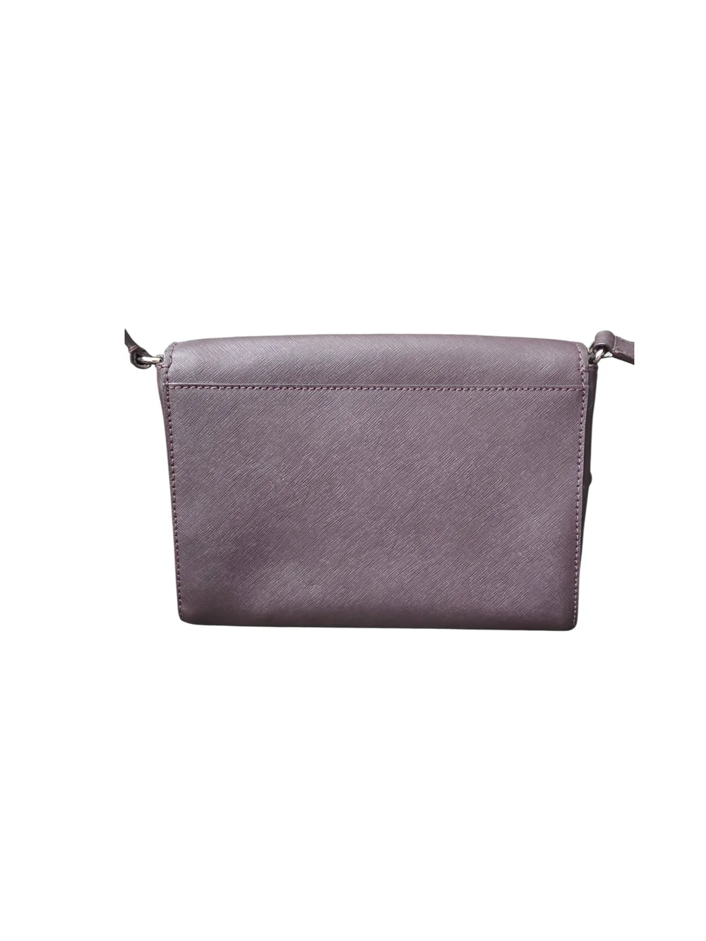 #158 kate spade gray leather flap crossbody with gold logo
